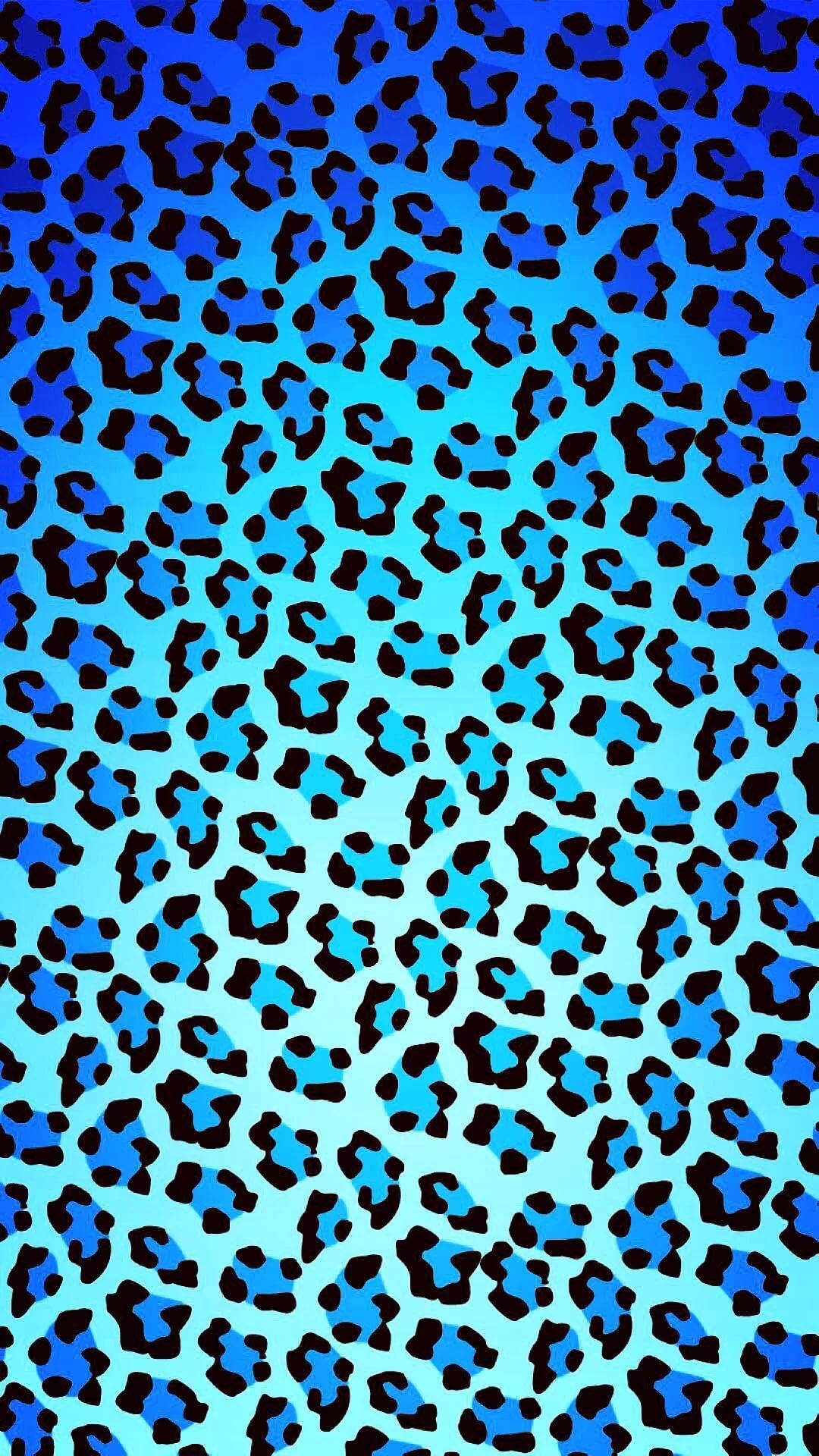 Shades Of Blue Leopard Print Background