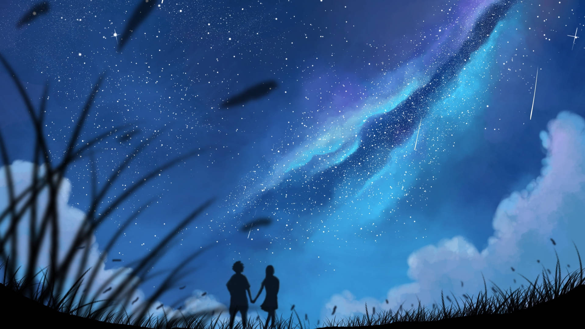 Shadow Aesthetic Anime Couple Night Sky