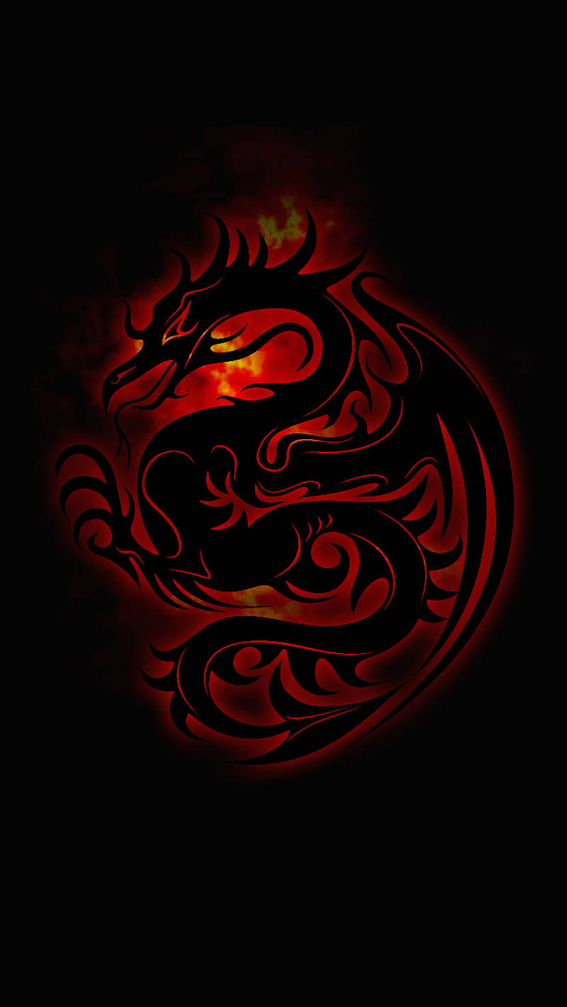 Shadow Black Red Dragon Background