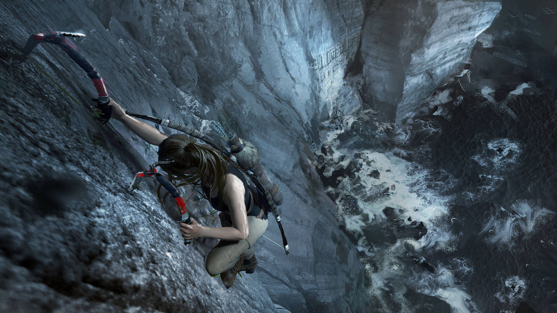 Shadow Of The Tomb Raider Rock Climbing Background