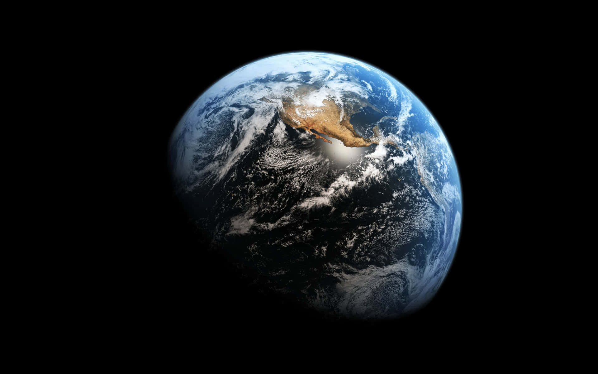 Shadowed Planet Earth Background