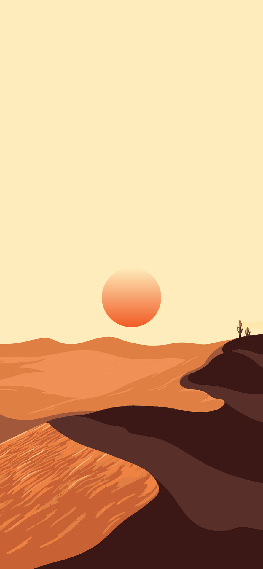Shadowy Desert Sun Background
