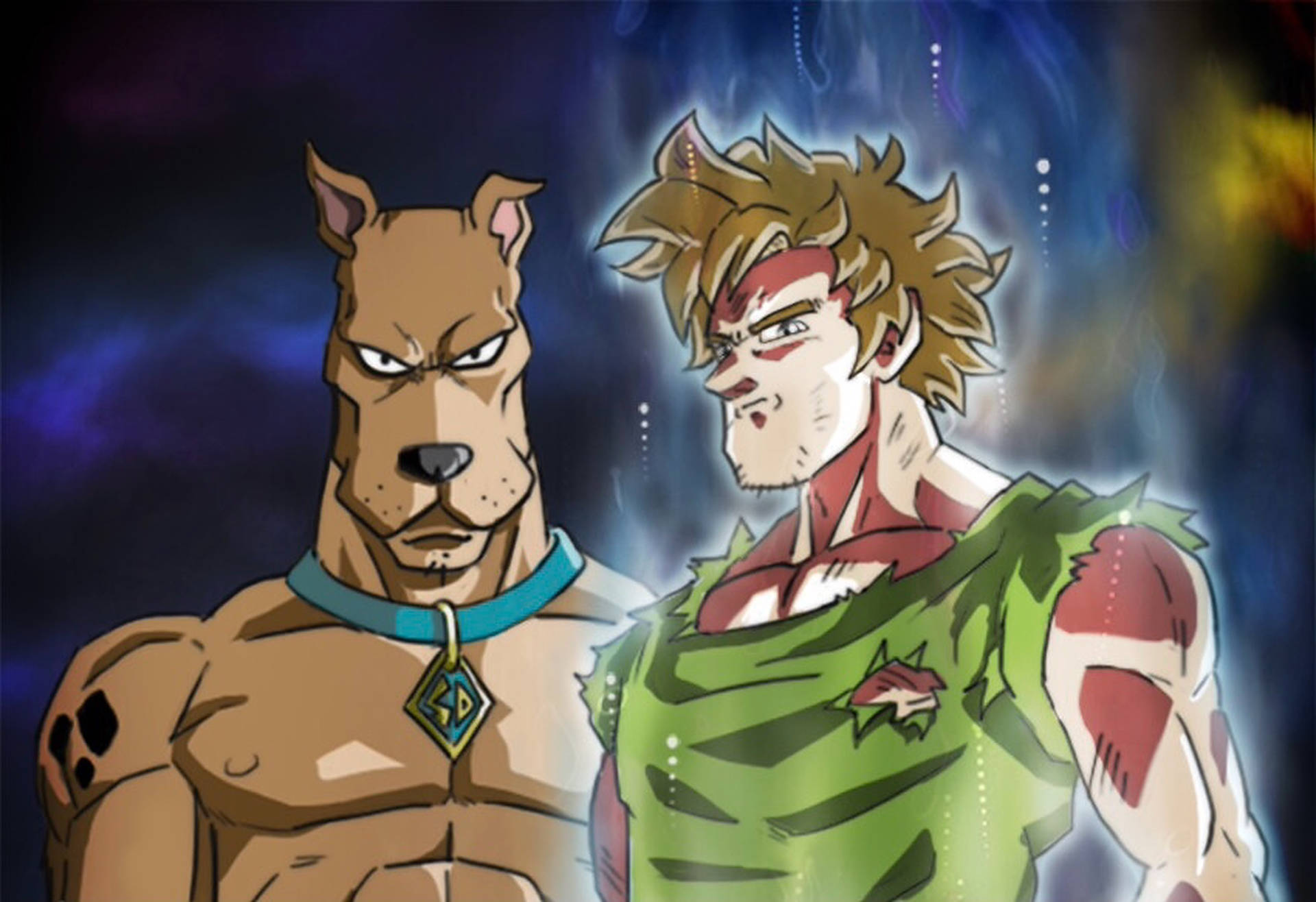 Shaggy Dominating With His Ultra Instinct Power Alongside Scooby Doo