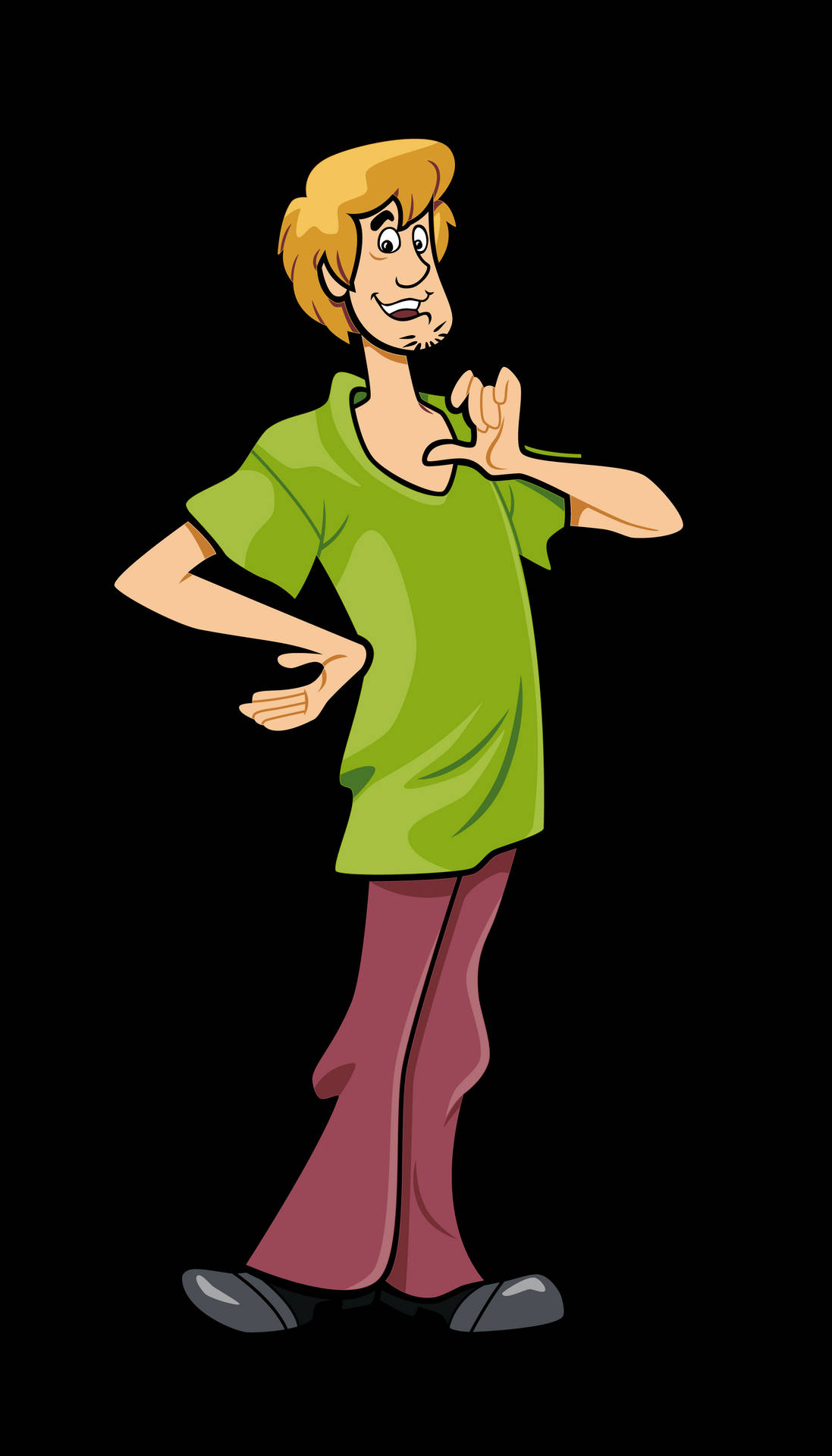 Shaggy In A Flying Hovercraft From Scooby-doo Animated Series Background