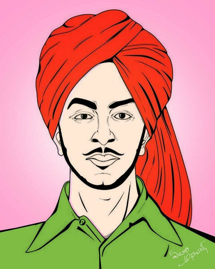 Shaheed Bhagat Singh Multicolored Digital Art Background