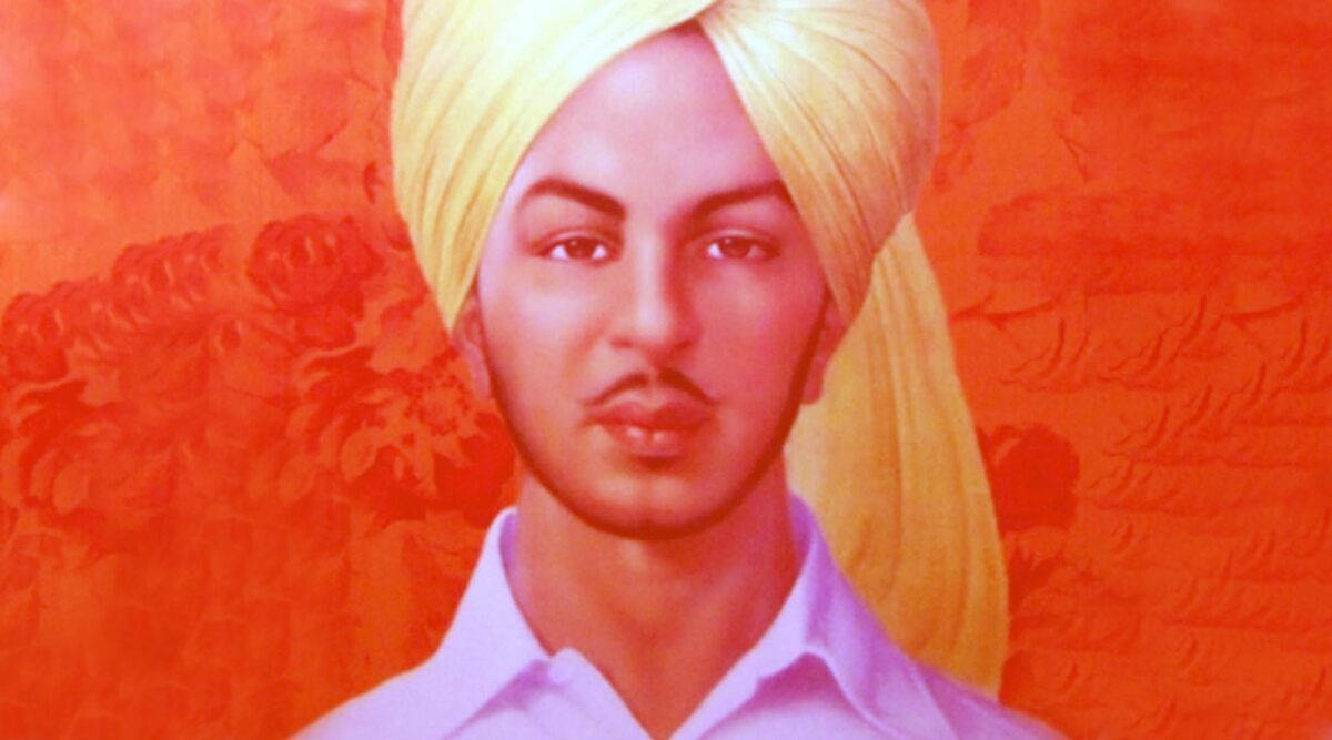 Shaheed Bhagat Singh Overlay Portrait Background