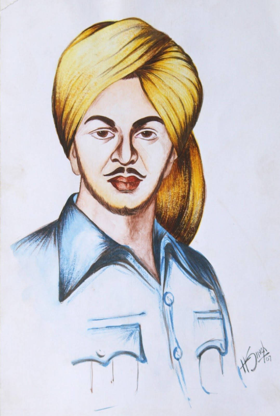 Shaheed Bhagat Singh Sketch Background