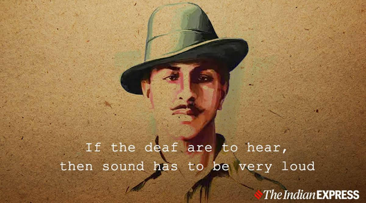 Shaheed Bhagat Singh Vintage Illustration Background