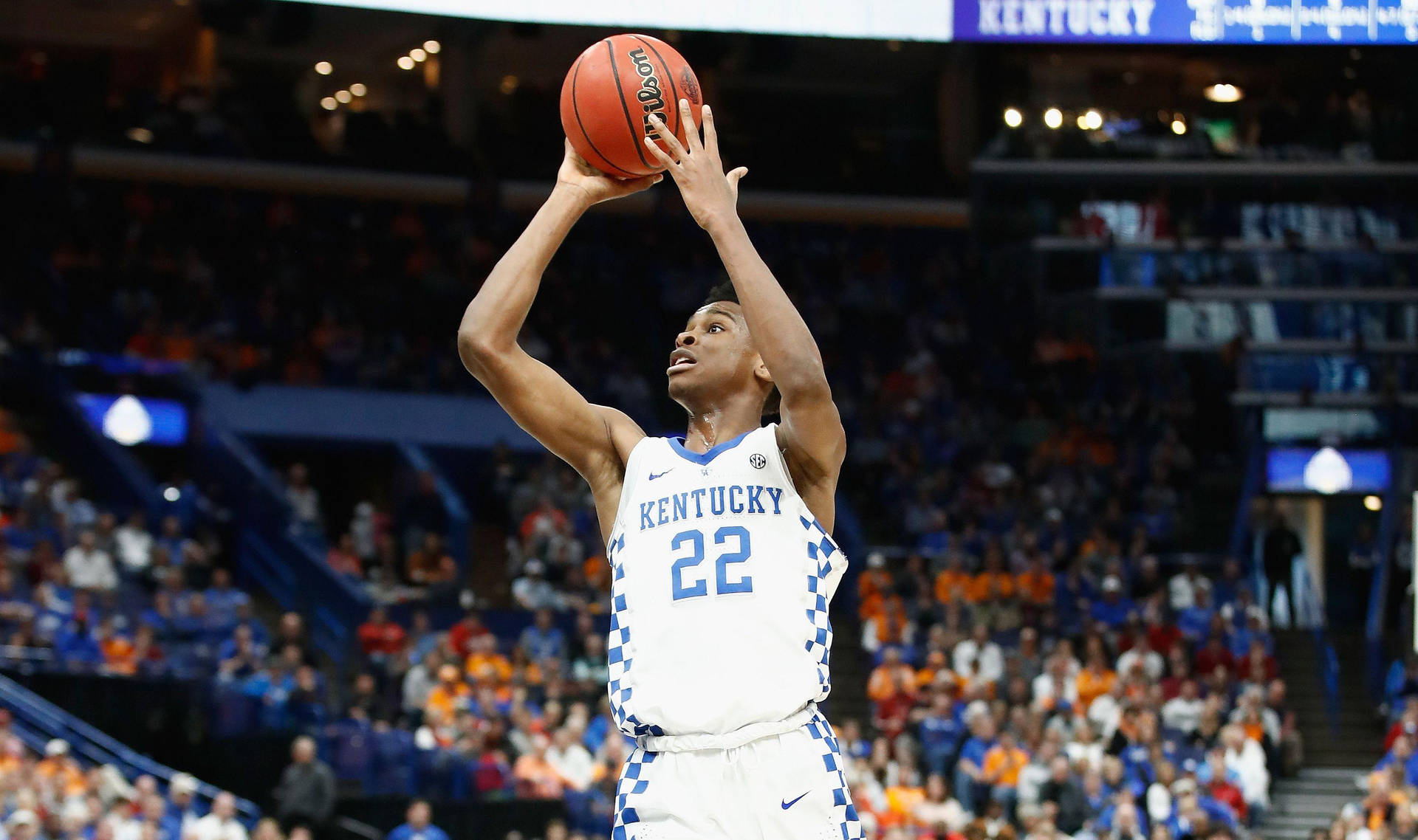 Shai Gilgeous Alexander Shoot Ball 2018 Sec Basketball Background