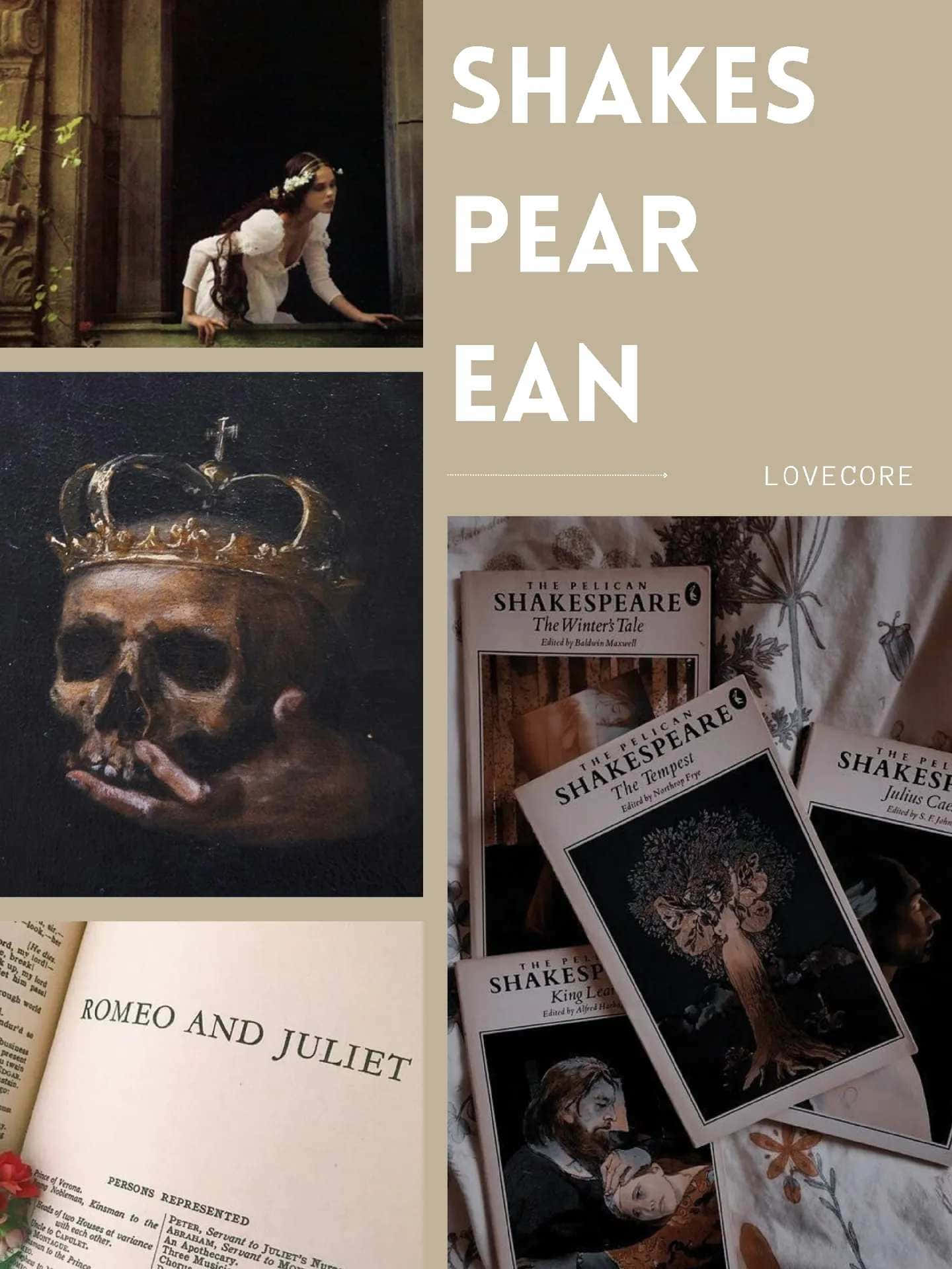 Shakespearean Lovecore Collage Background