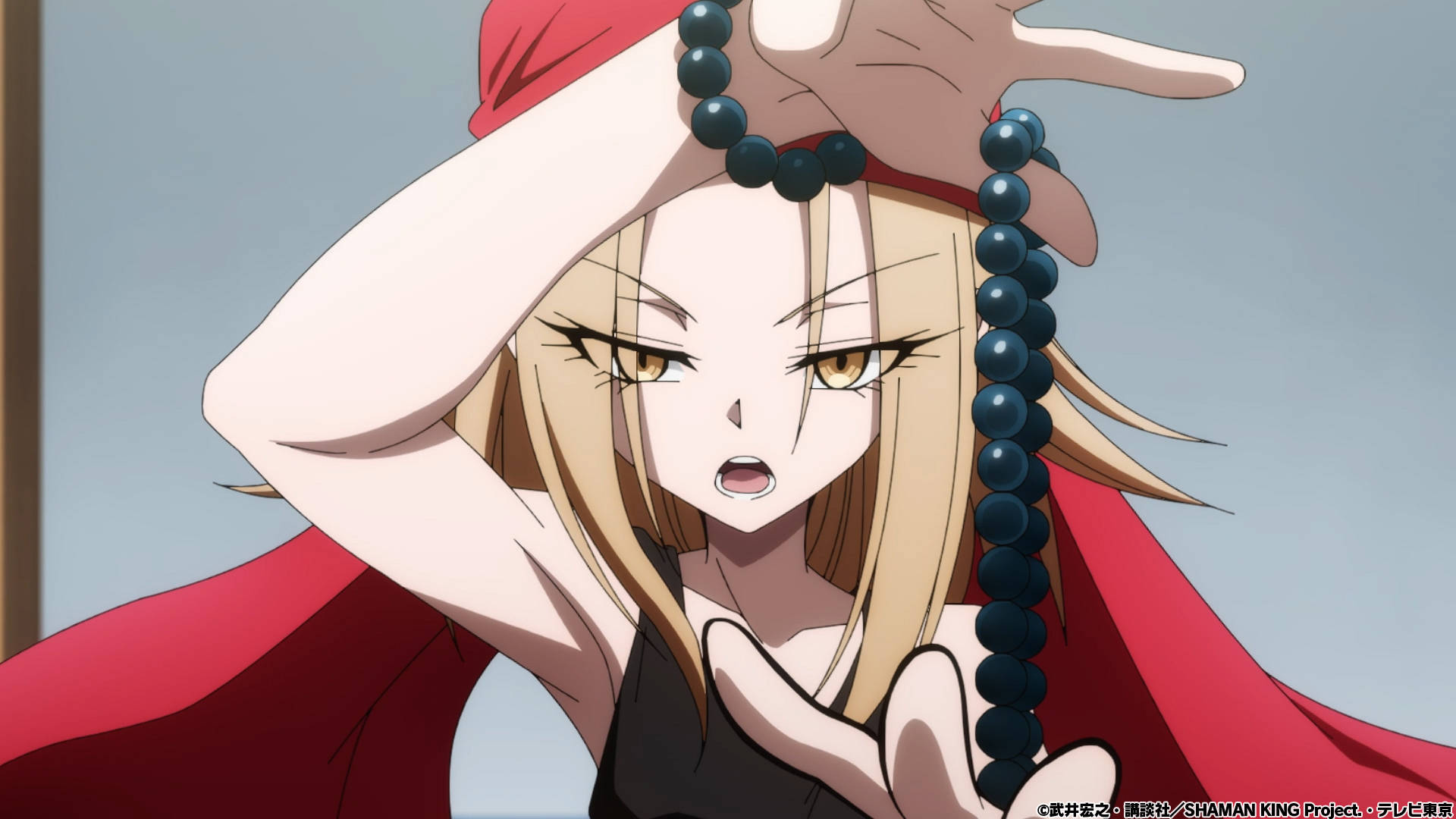 Shaman King Anna With Black Necklace Background
