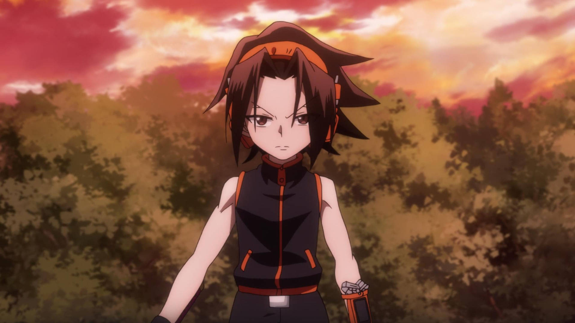 Shaman King Yoh In Forest Background