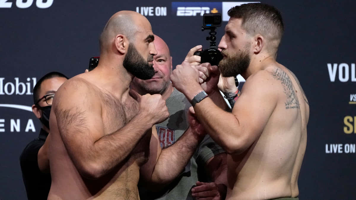 Shamil Abdurakhimov And Chris Daukaus Ufc Face-off Moment Background