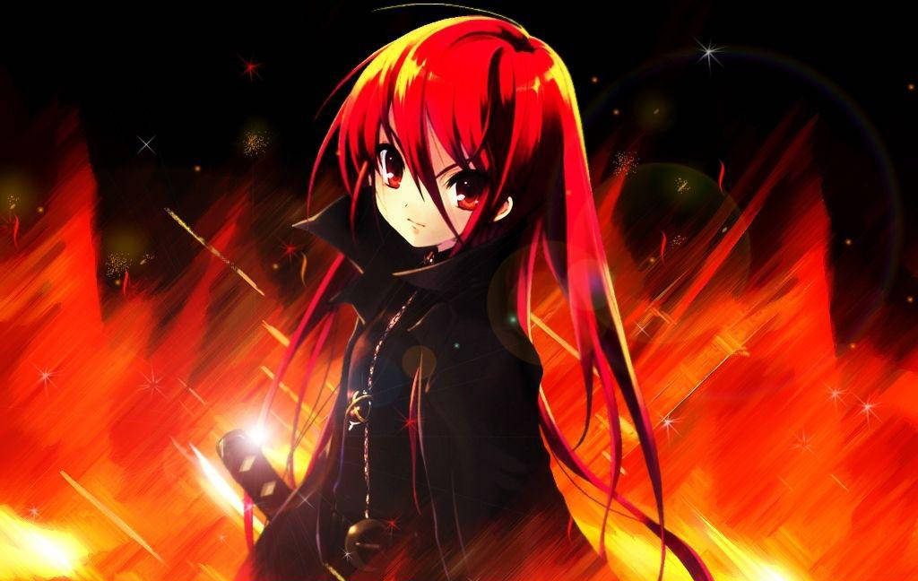 Shana Red Fire Anime Background