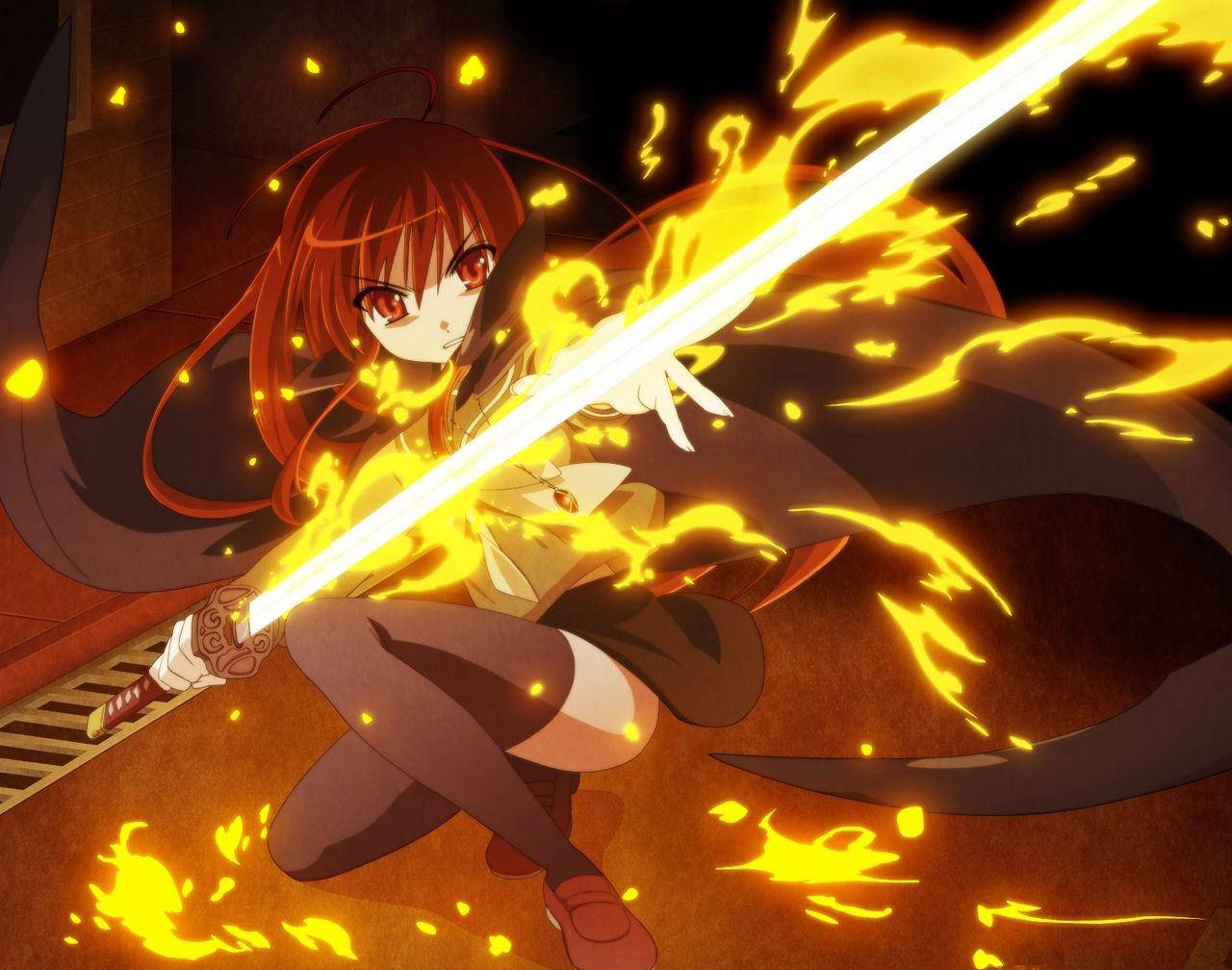 Shana Sword Fire Anime Background