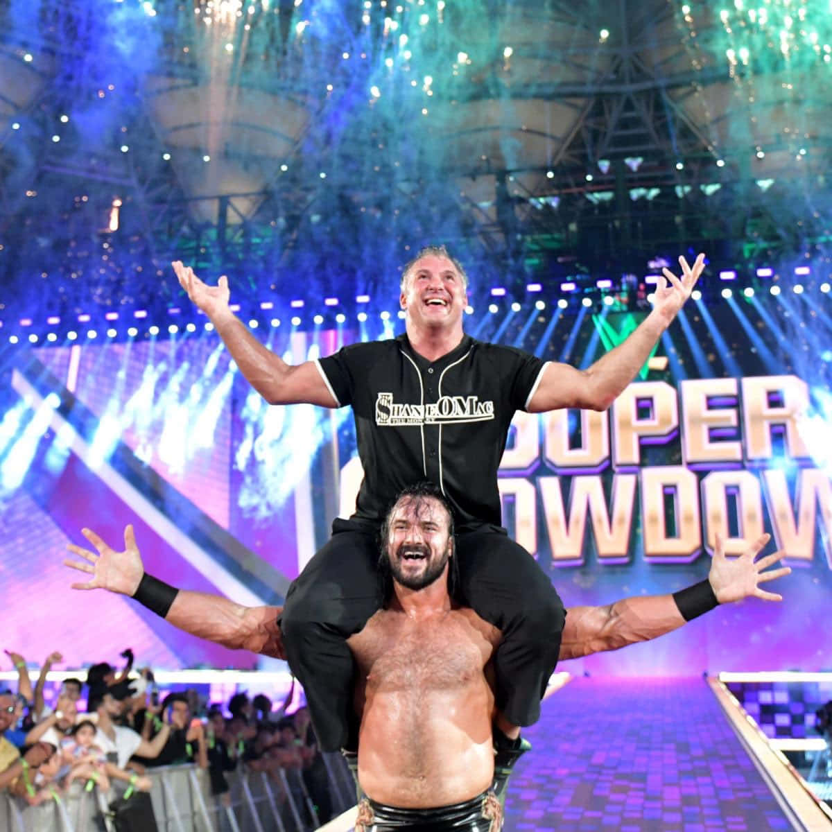 Shane Mcmahon With Drew Mcintyre Super Showdown Background