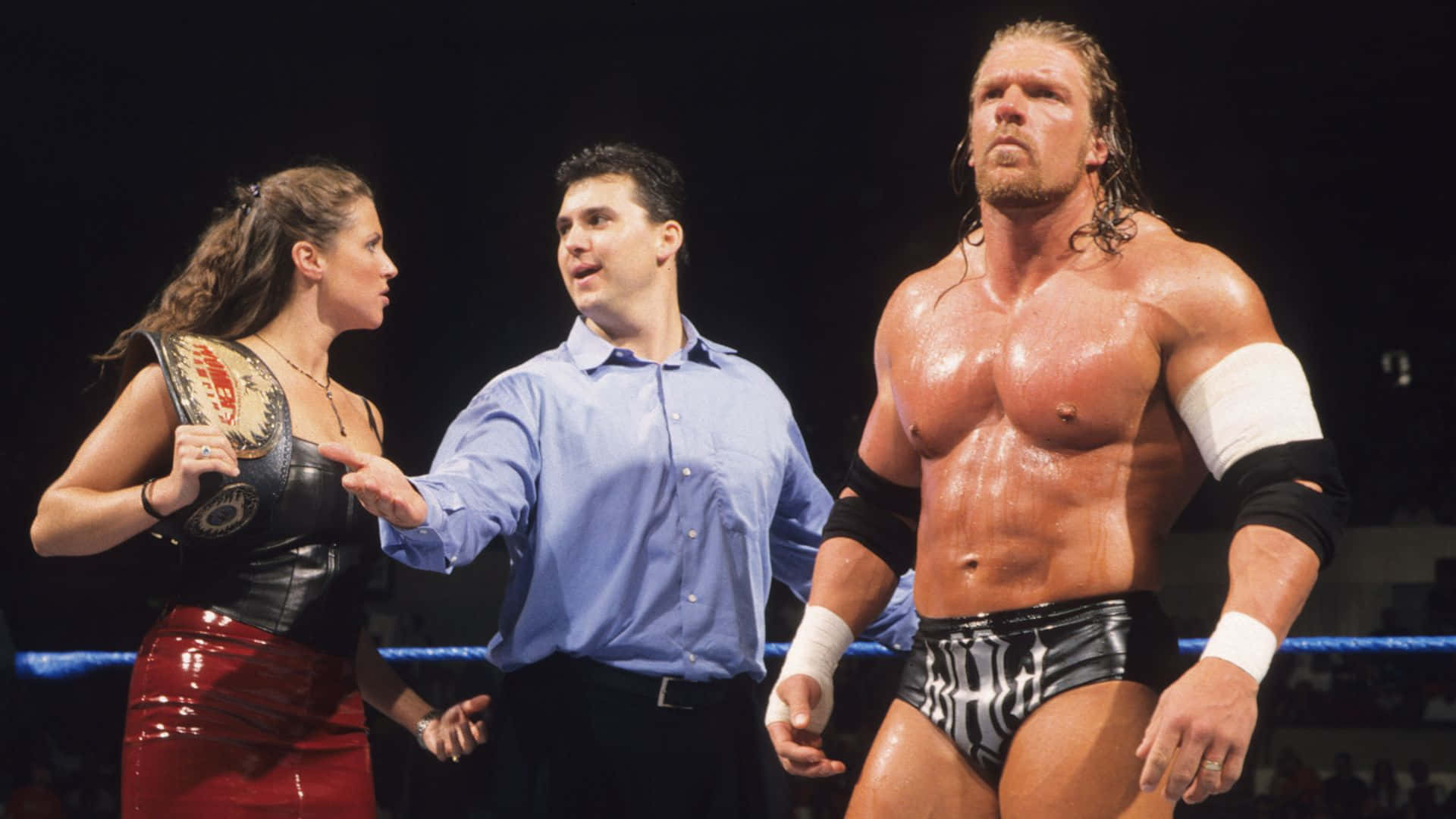 Shane Mcmahon With Stephanie Mcmahon And Triple H