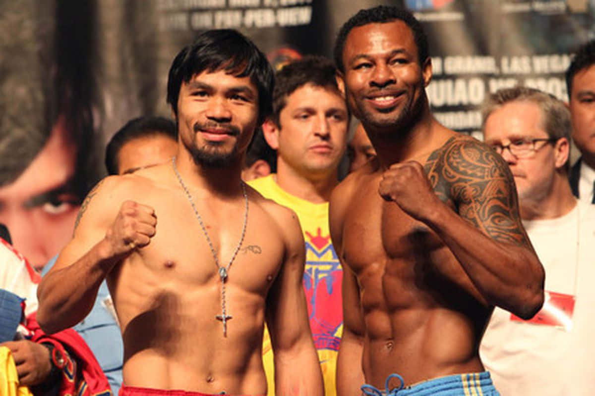 Shane Mosley And Manny Pacquiao Posing Background