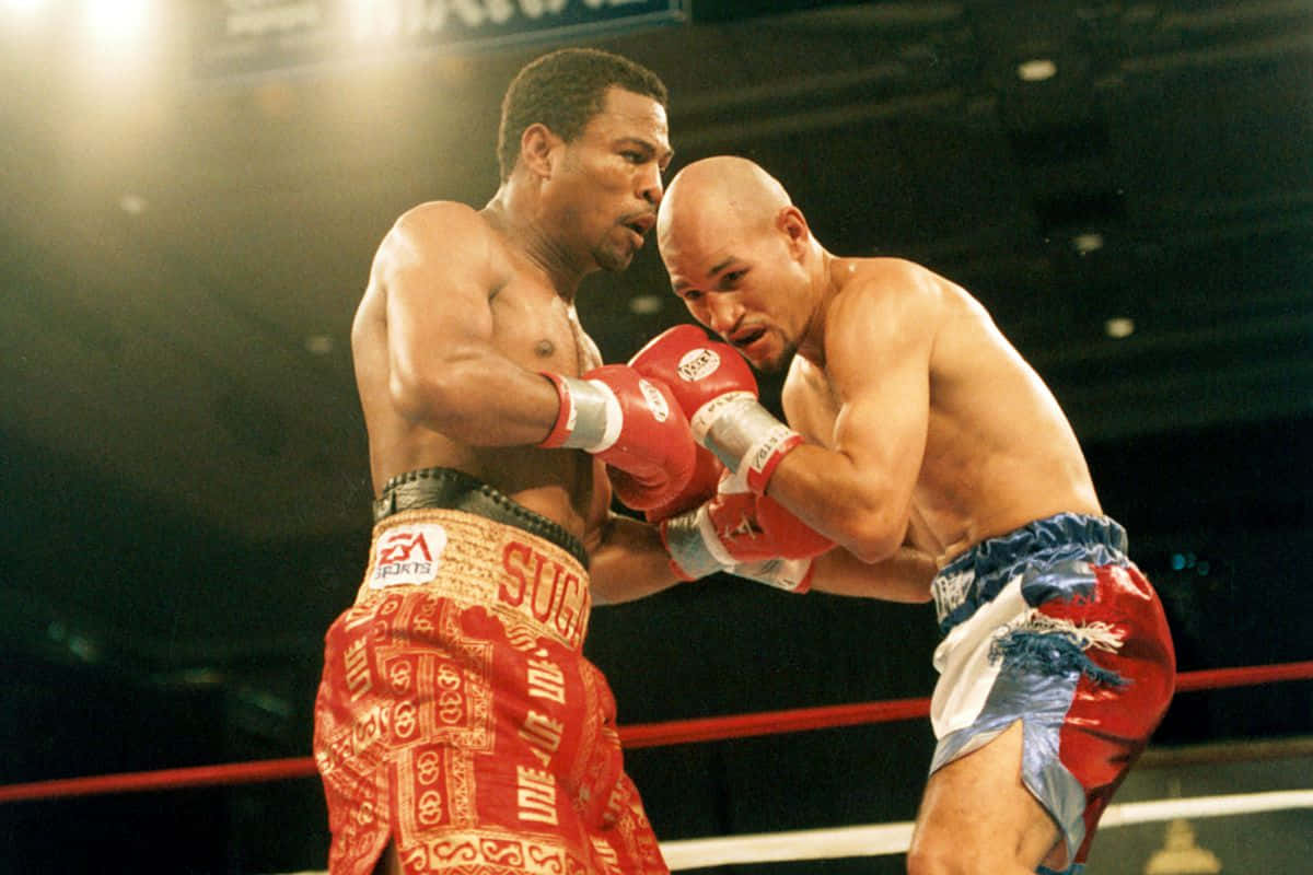 Shane Mosley And Opponent Clinching