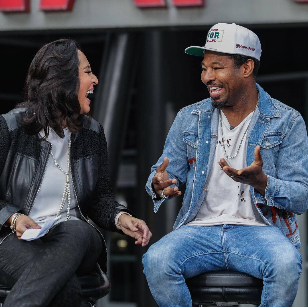 Shane Mosley During Stage Interview Background