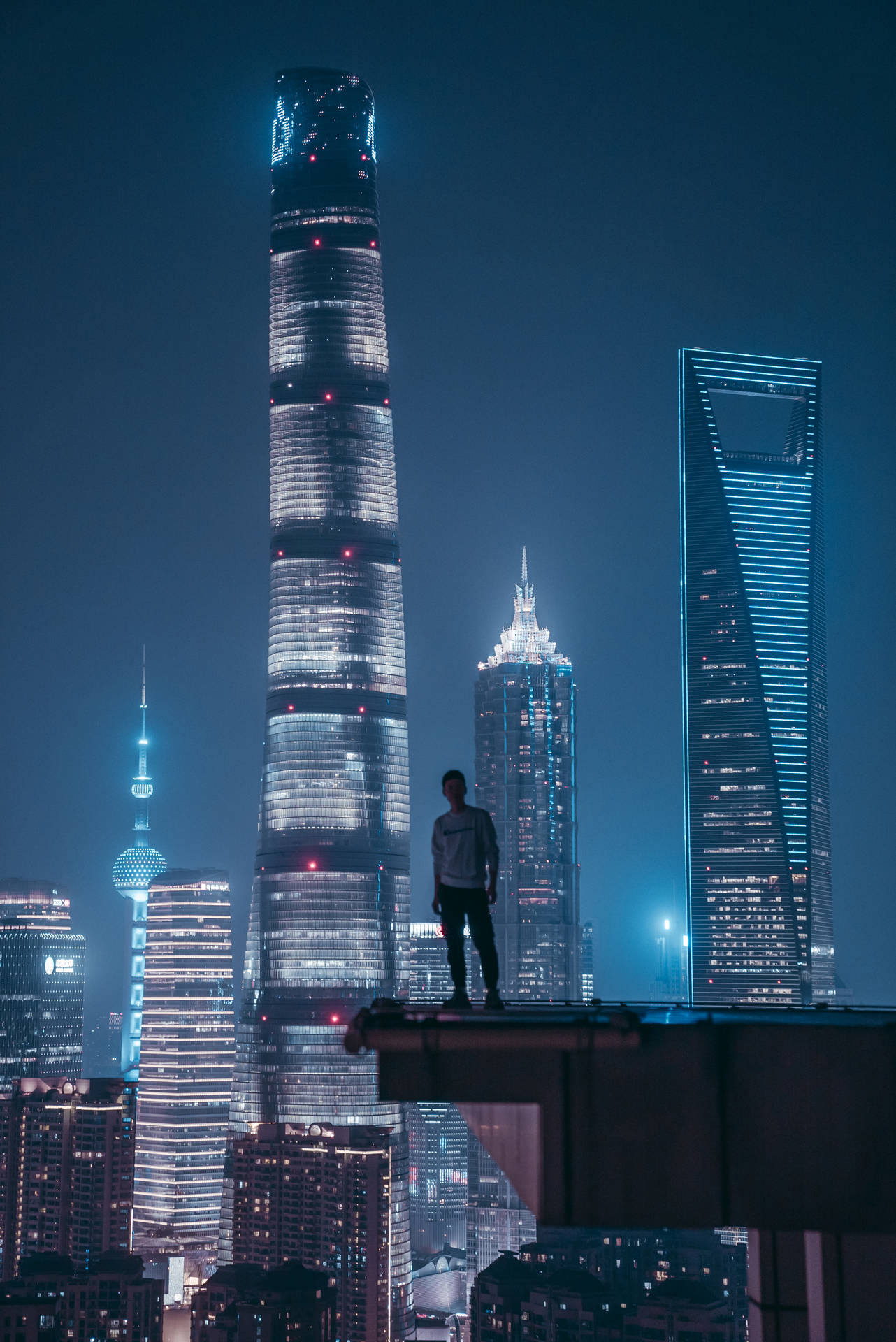 Shanghai China Skyscrapers Background