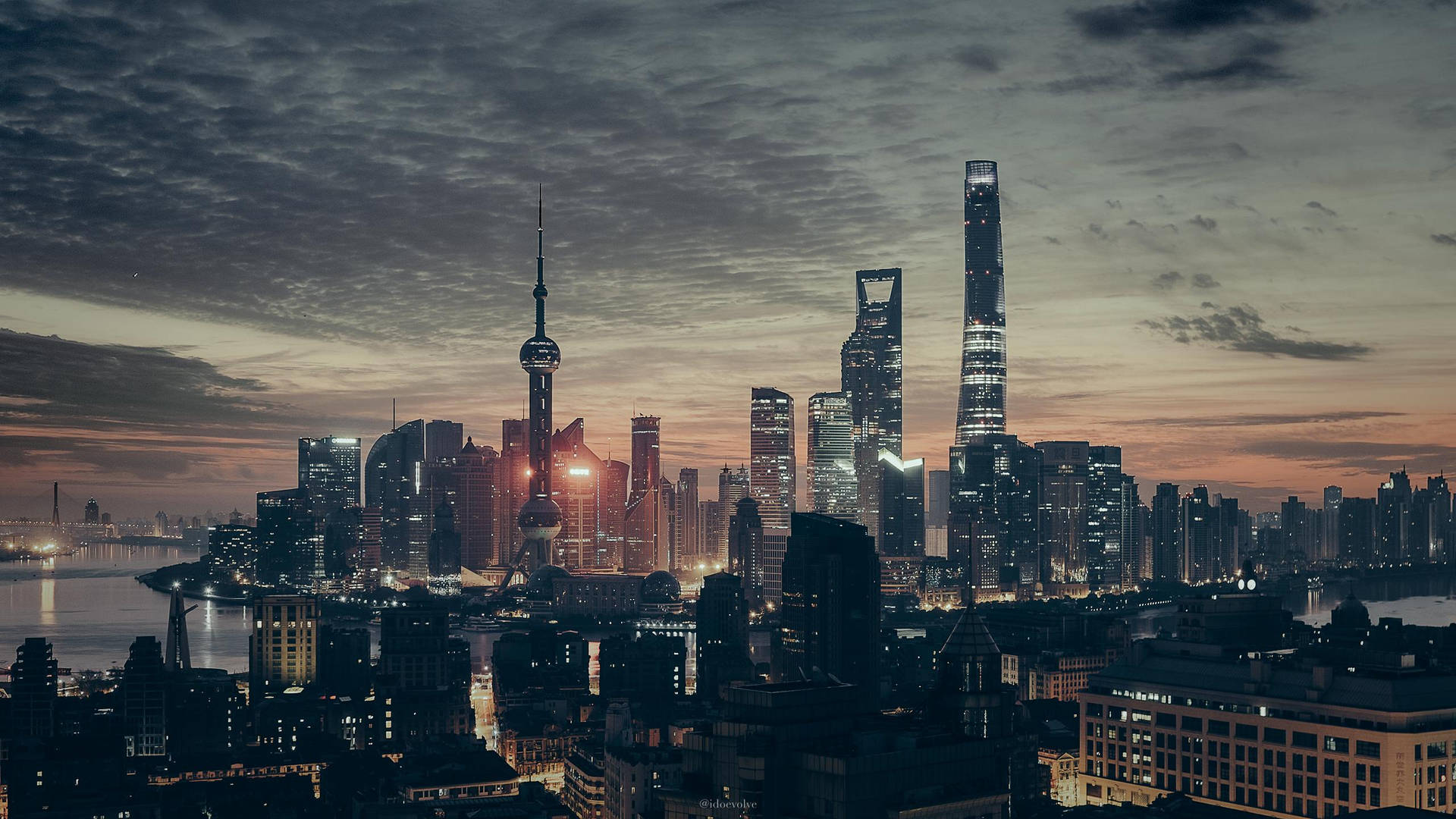 Shanghai City Blade Runner Theme Background
