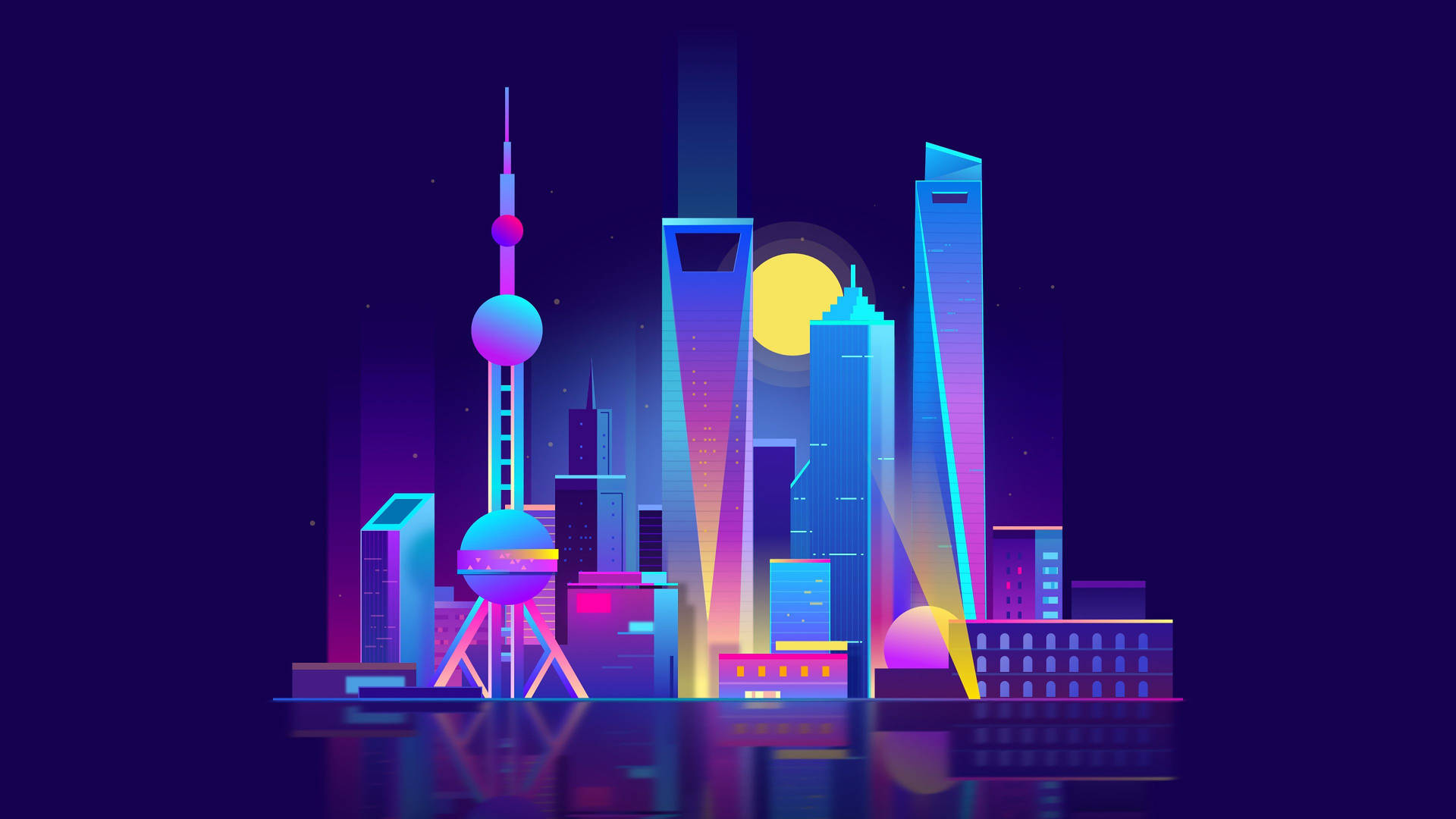 Shanghai City Digital Art Background