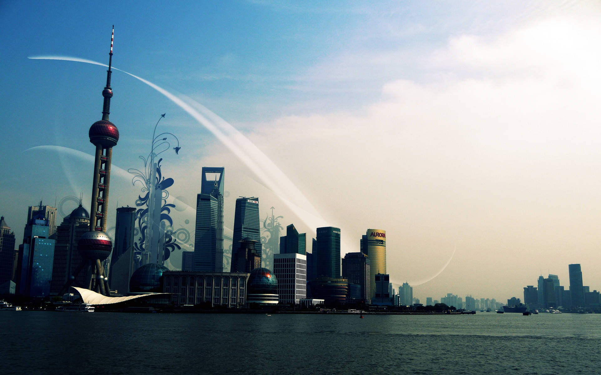 Shanghai City Graphic Edit Background