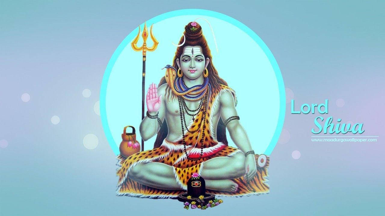 Shankar Bhagwan Lord Shiva Blue Circle Background