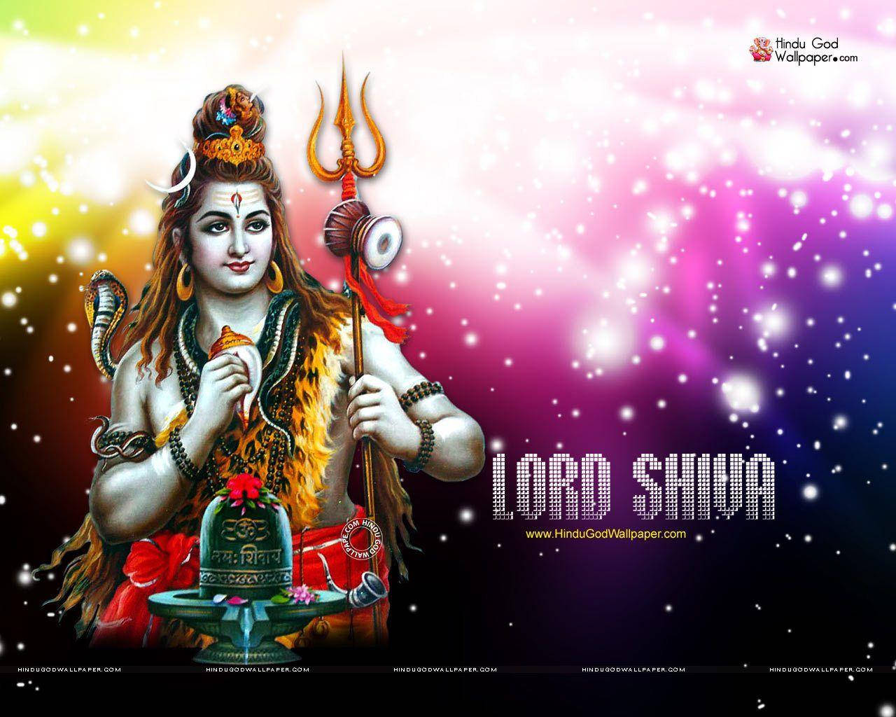 Shankar Bhagwan Lord Shiva Colorful Starry Background Background