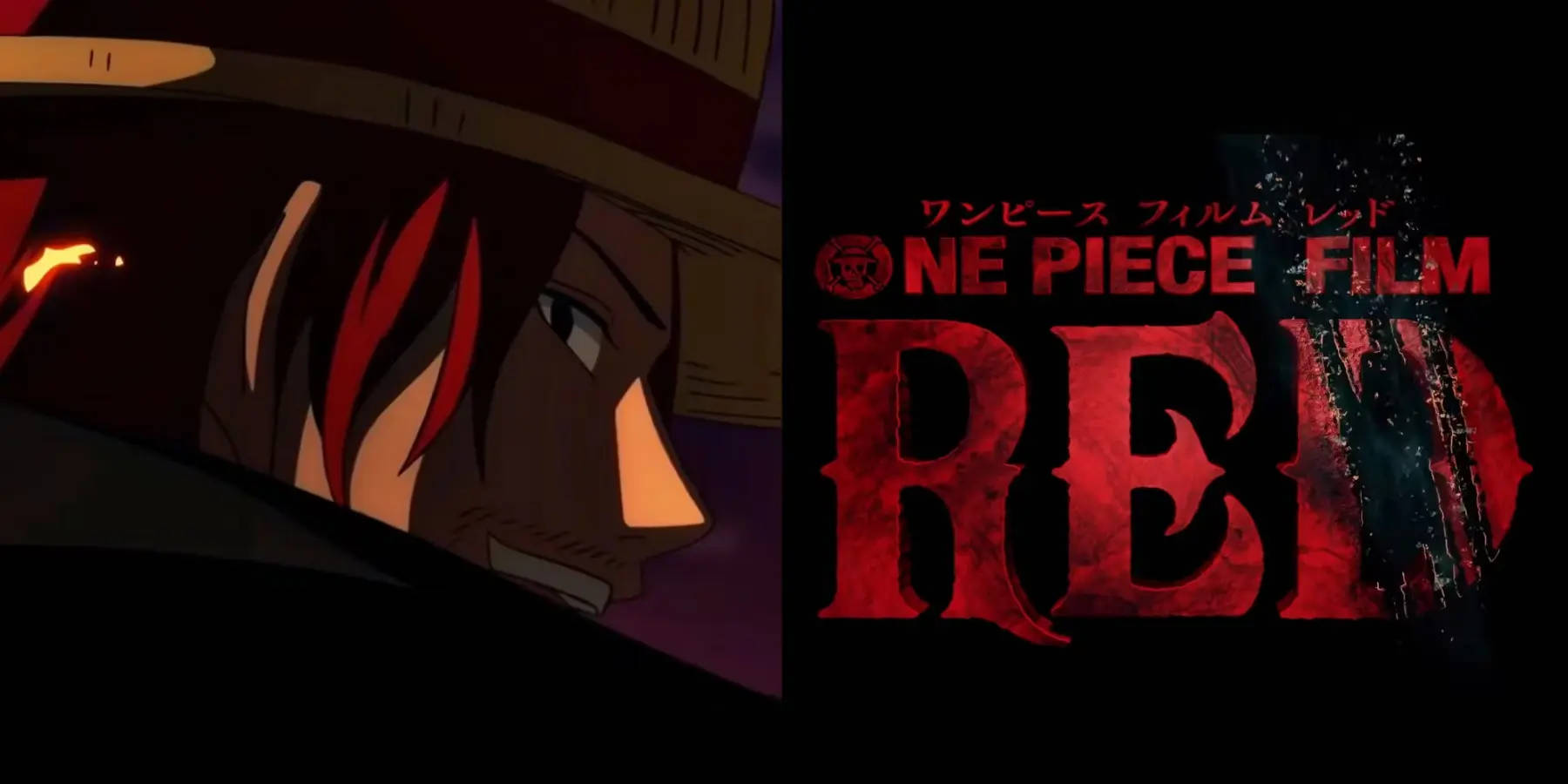 Shanks Still From One Piece Film Red Background