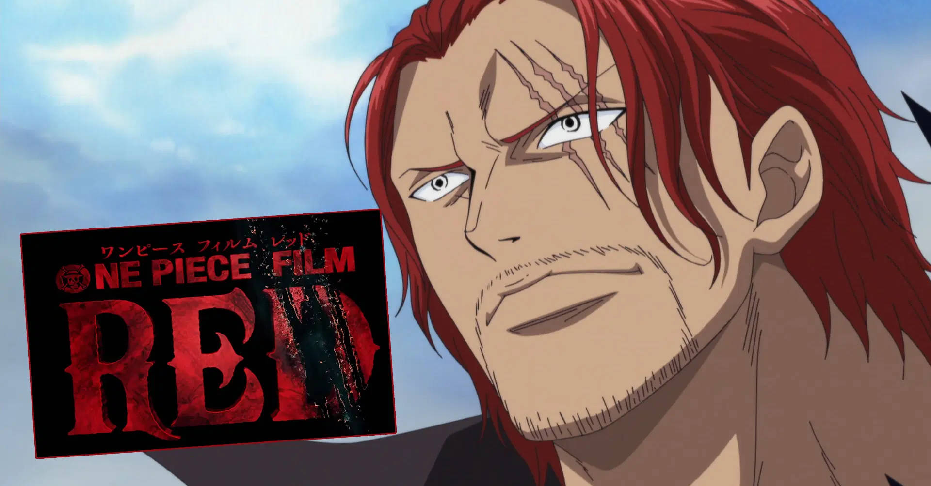 Shanks With One Piece Film Red Background