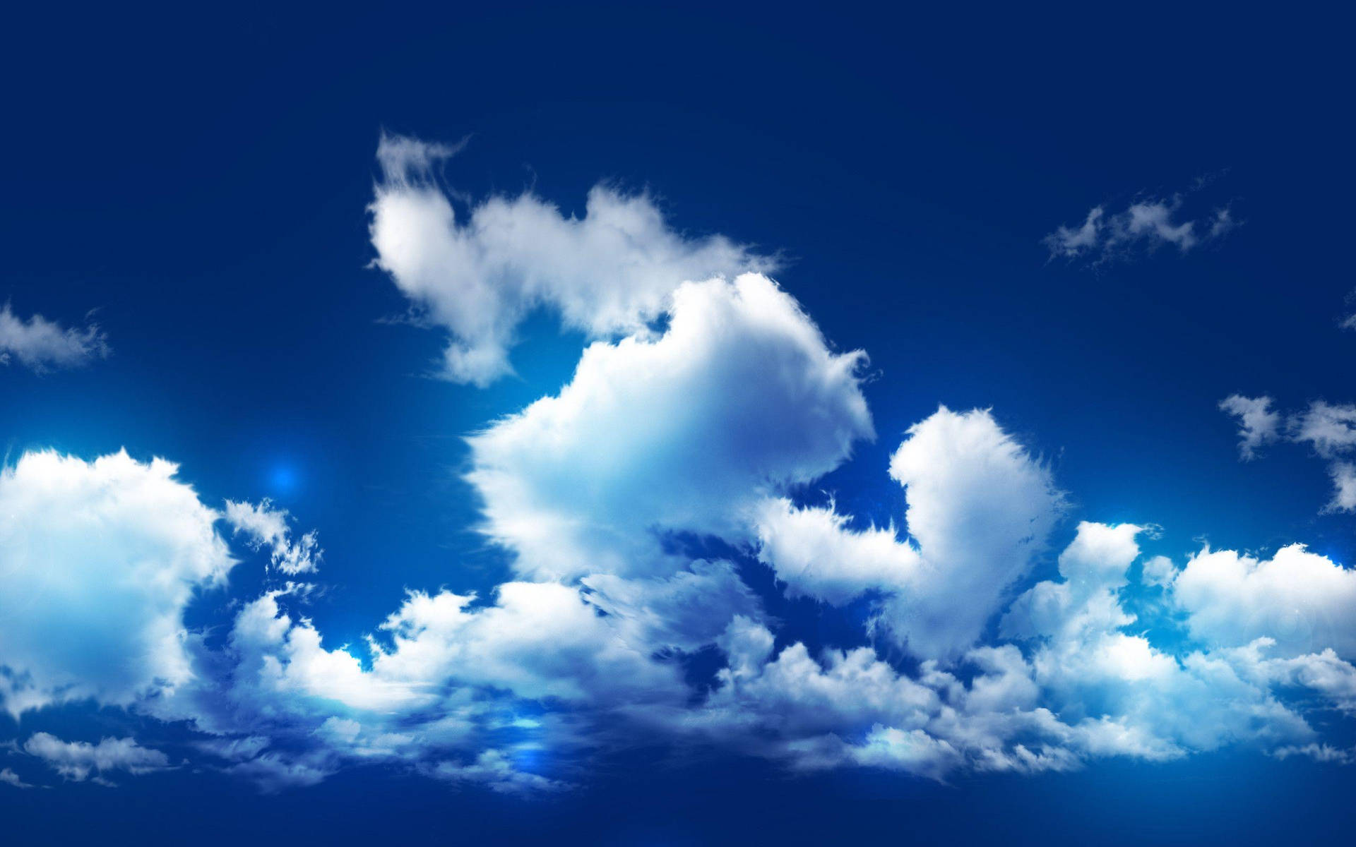 Shapes Of Fluffy Blue Aesthetic Cloud Background