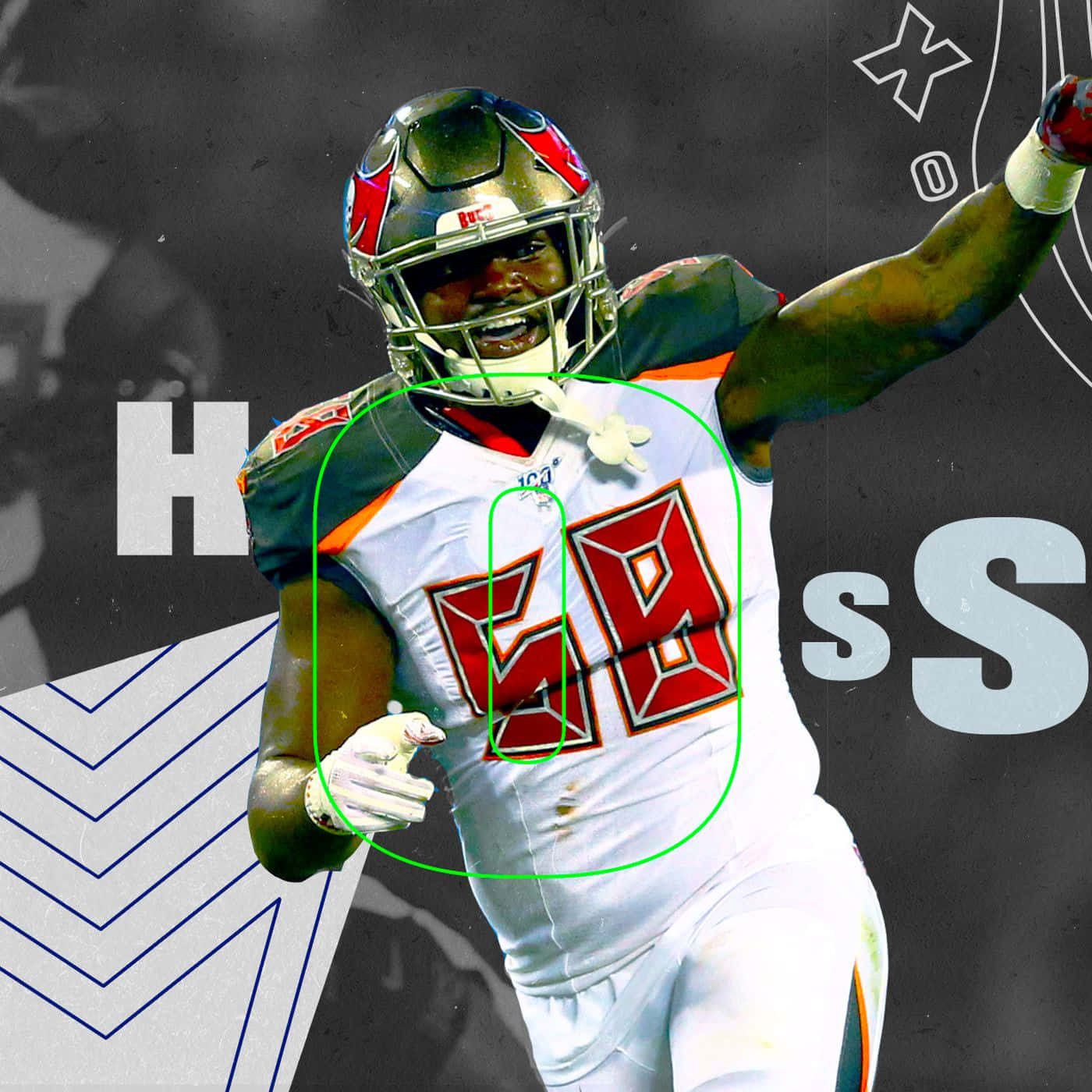 Shaquil Barrett Graphic Art Tampa Background