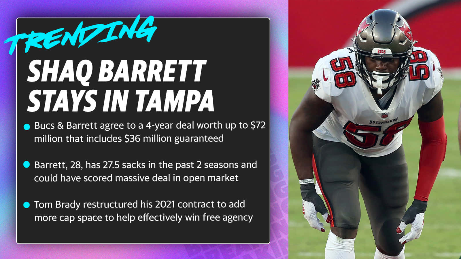 Shaquil Barrett Headline Stays In Tampa Background