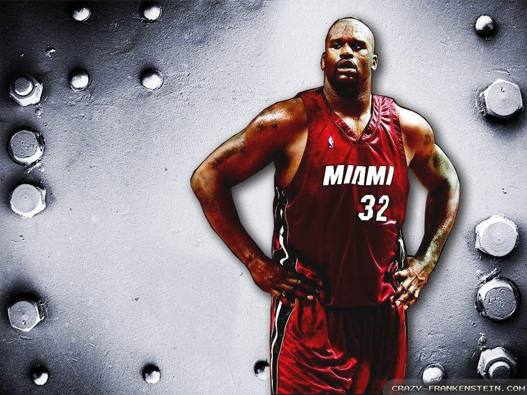 Shaquille O'neal Grey Red Art Background