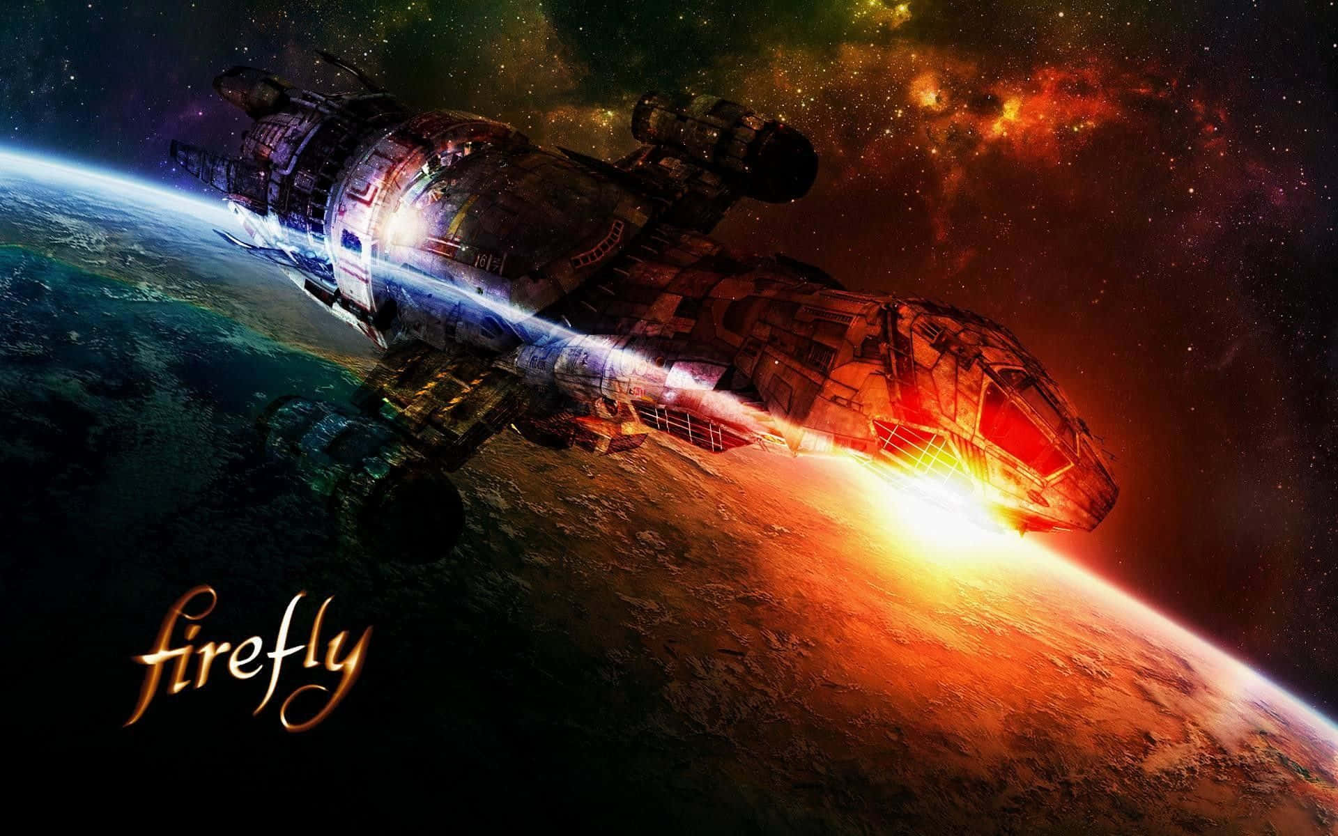 Share The Adventure With Captain Mal Reynolds Aboard Serenity Background