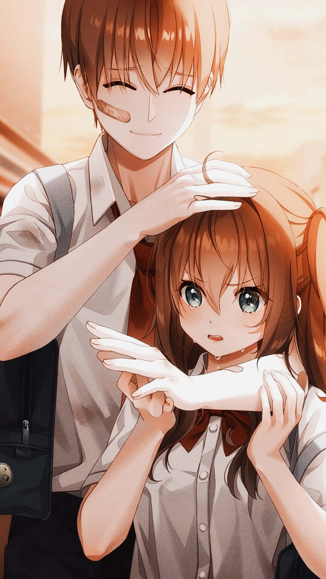 Sharing A Magical Moment: Aesthetic Couple Anime Background