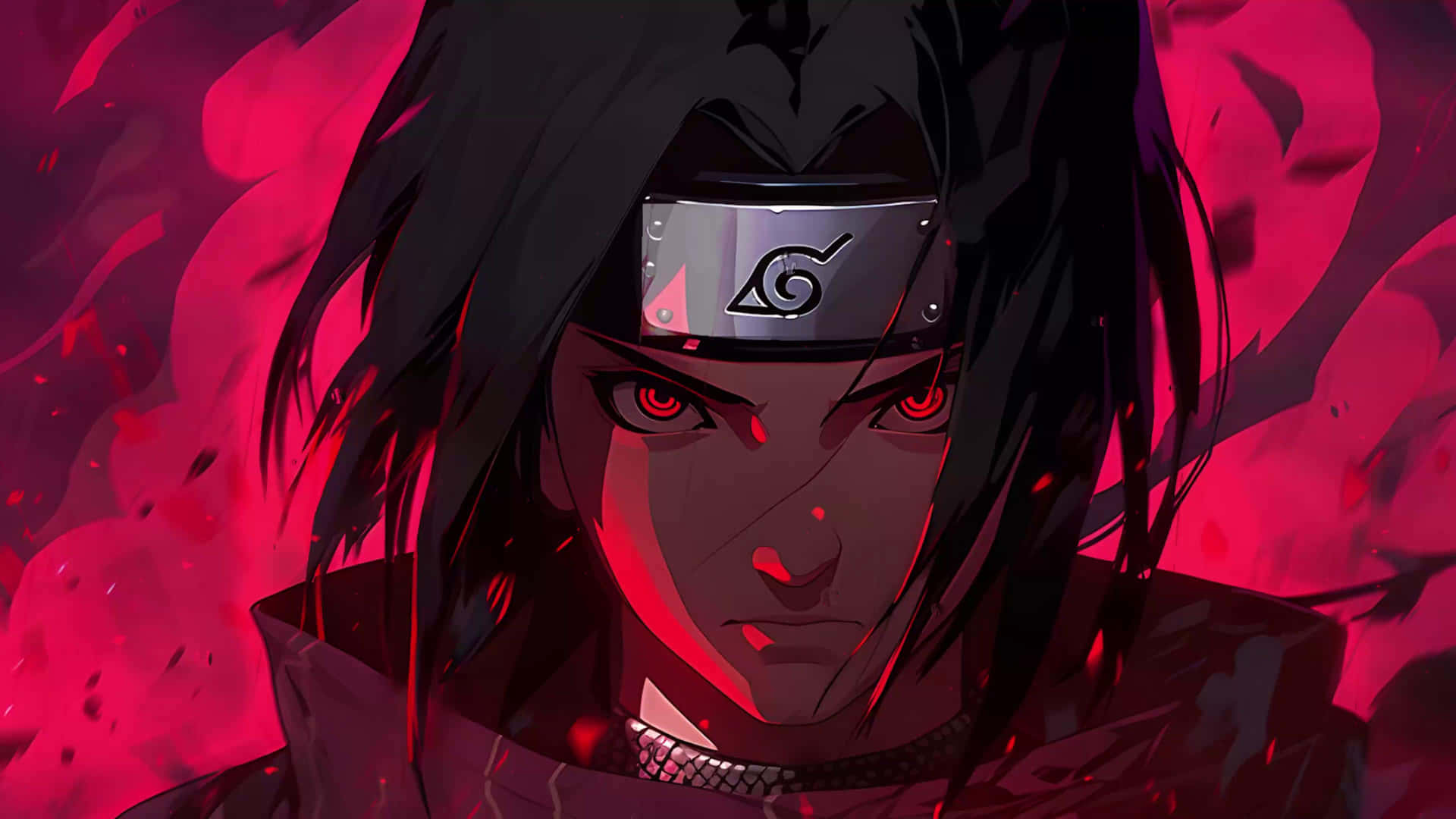 Sharingan_ Activated_ Red_ Aura Background
