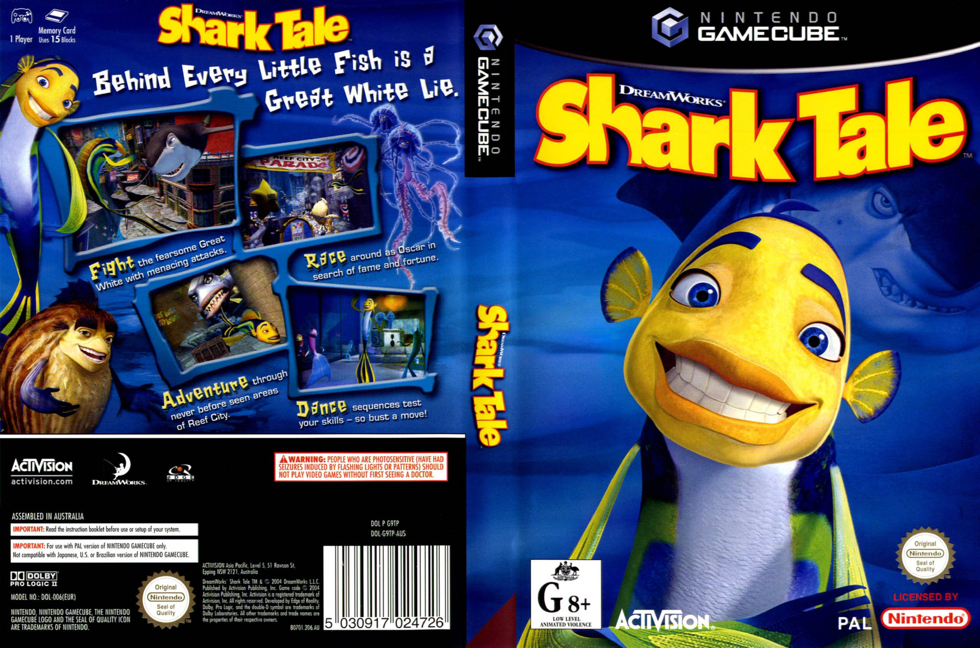 Shark Tale Dvd Poster And Back