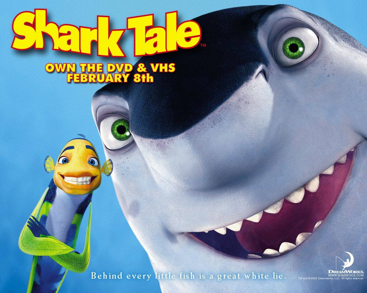 Shark Tale Poster Oscar Lenny Leaning Background