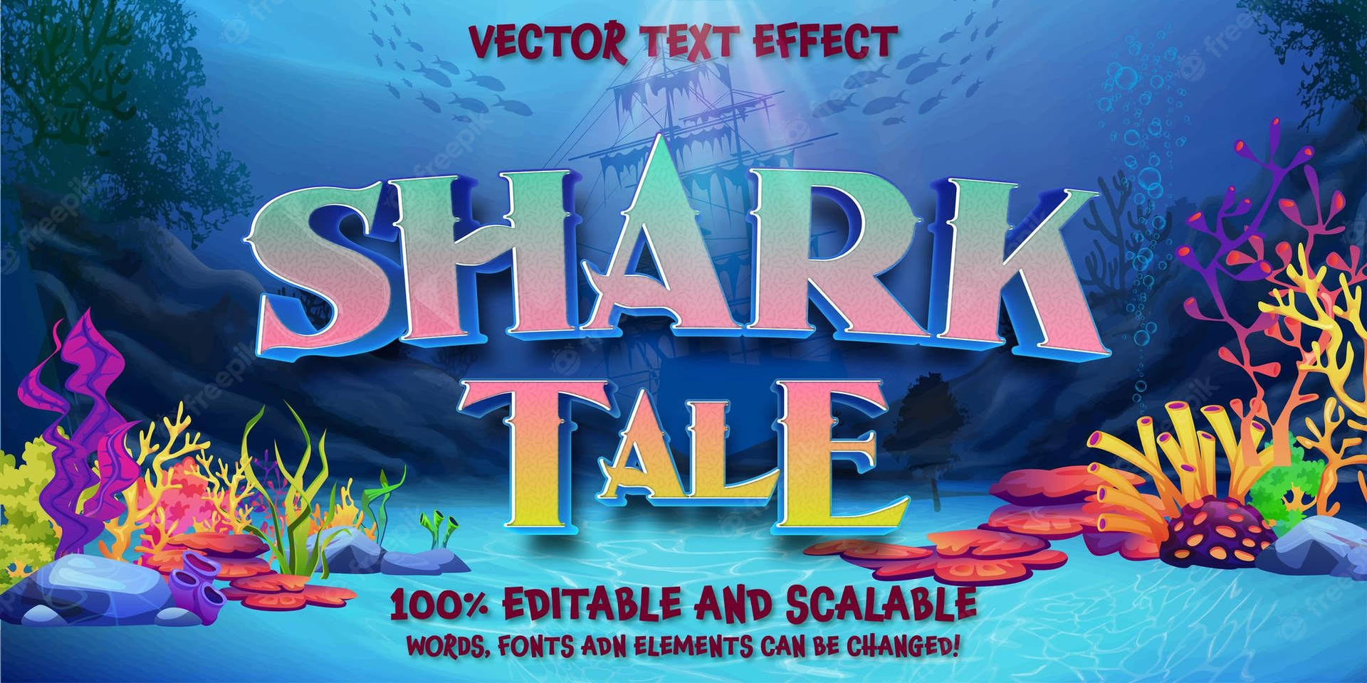 Shark Tale Poster Under Sea Background