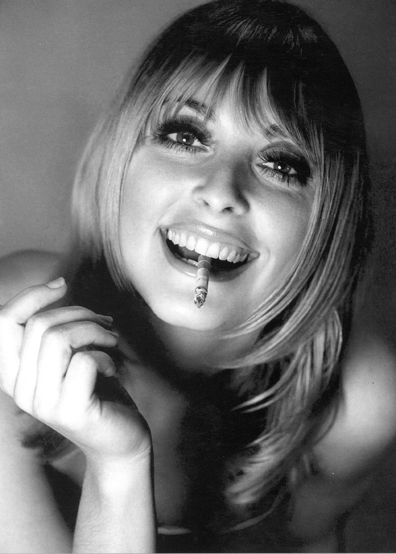 Sharon Tate Cigarette In Mouth Background