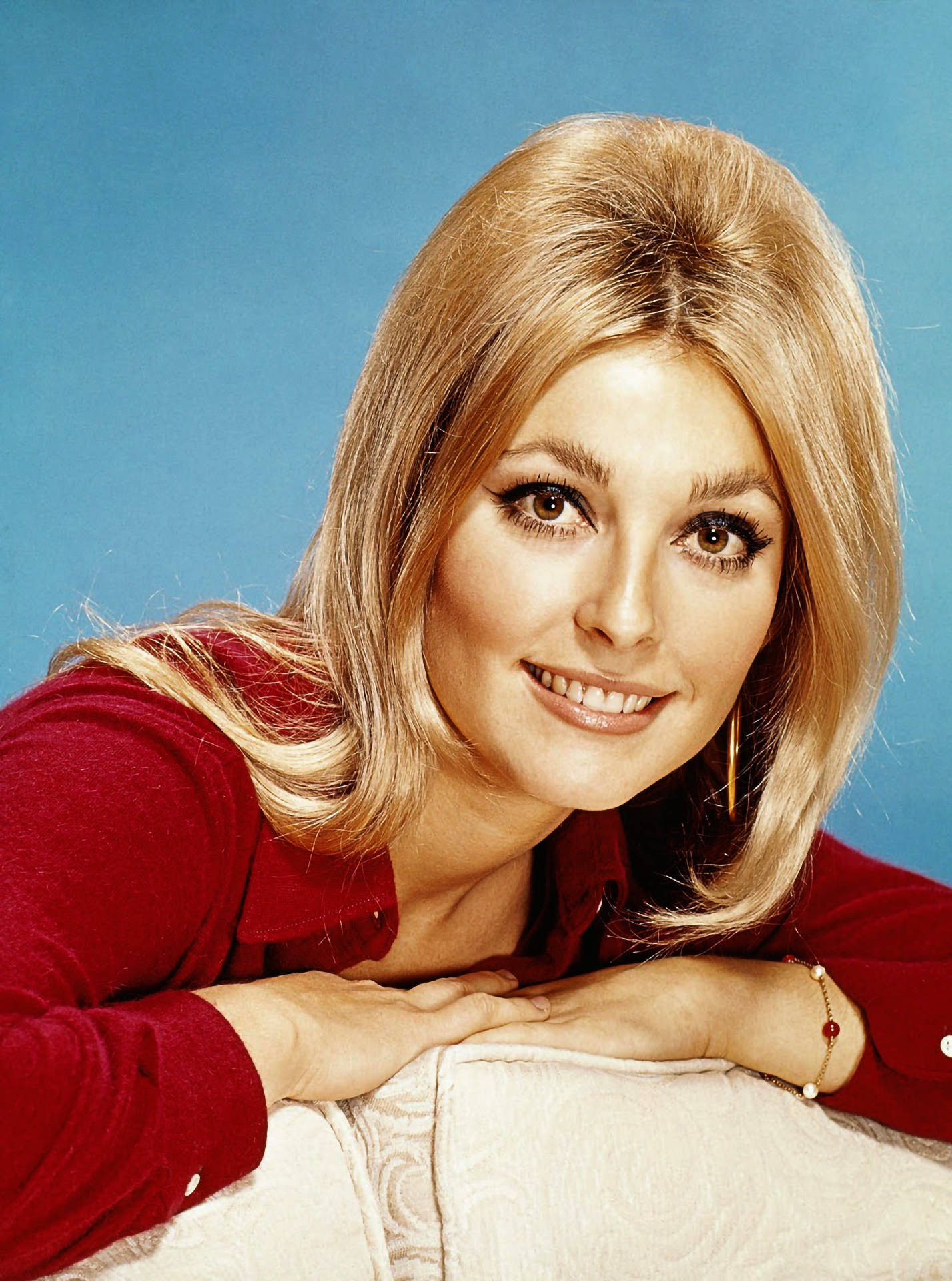 Sharon Tate Sweet On Red Background