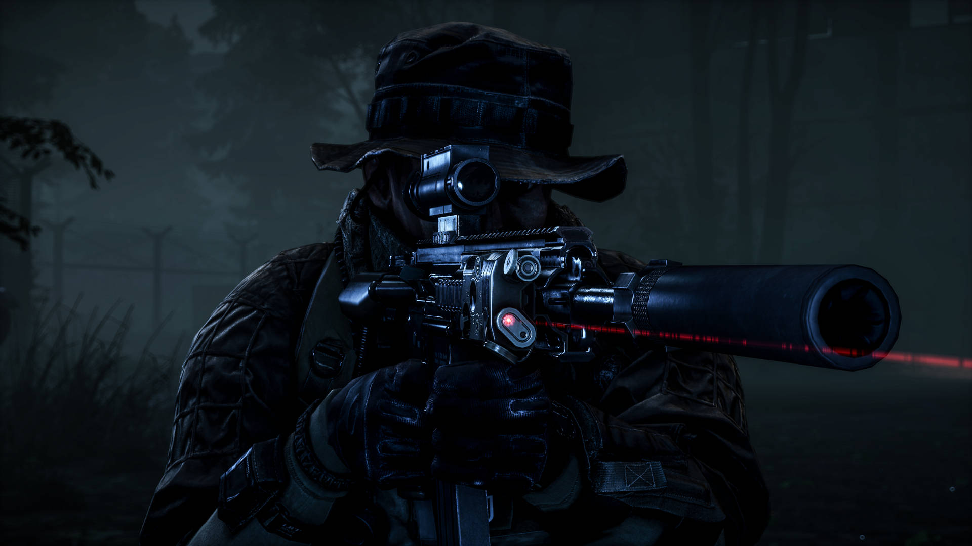 Sharpshooter In Battlefield Background