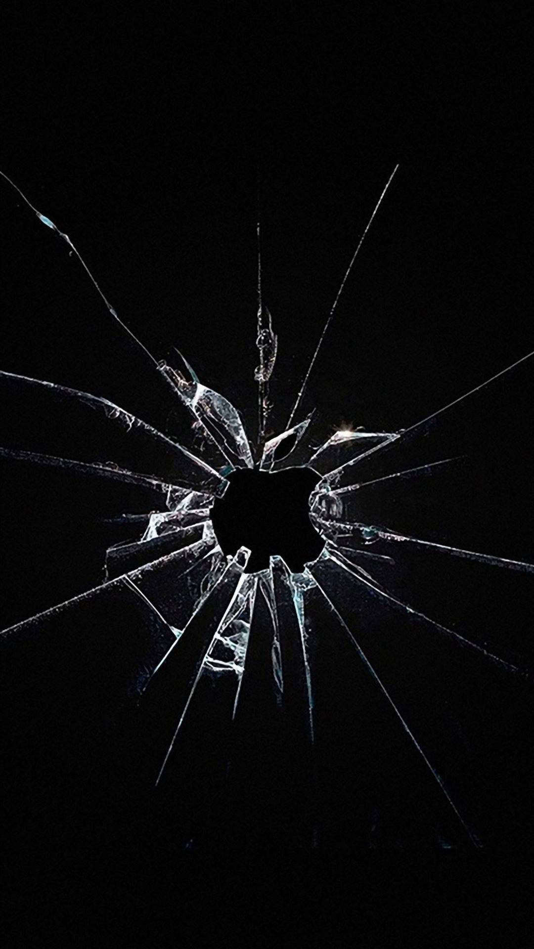 Shattered Apple Black Iphone 6 Plus Background