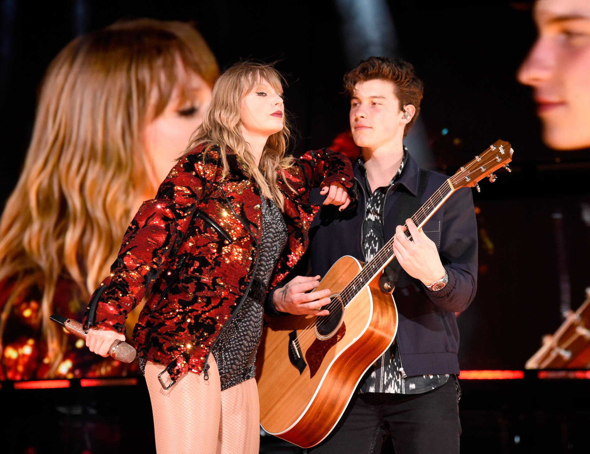 Shawn Mendes With Taylor Swift Background