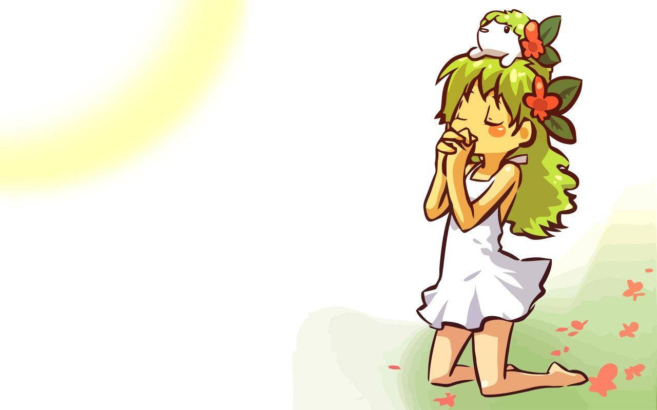 Shaymin Girl Praying Background