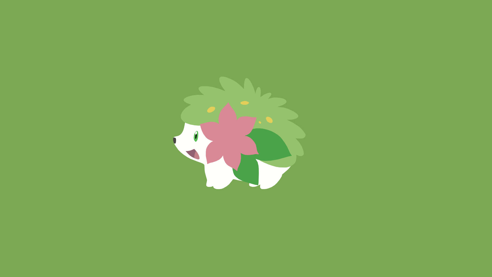 Shaymin Green Background Facing Left Background