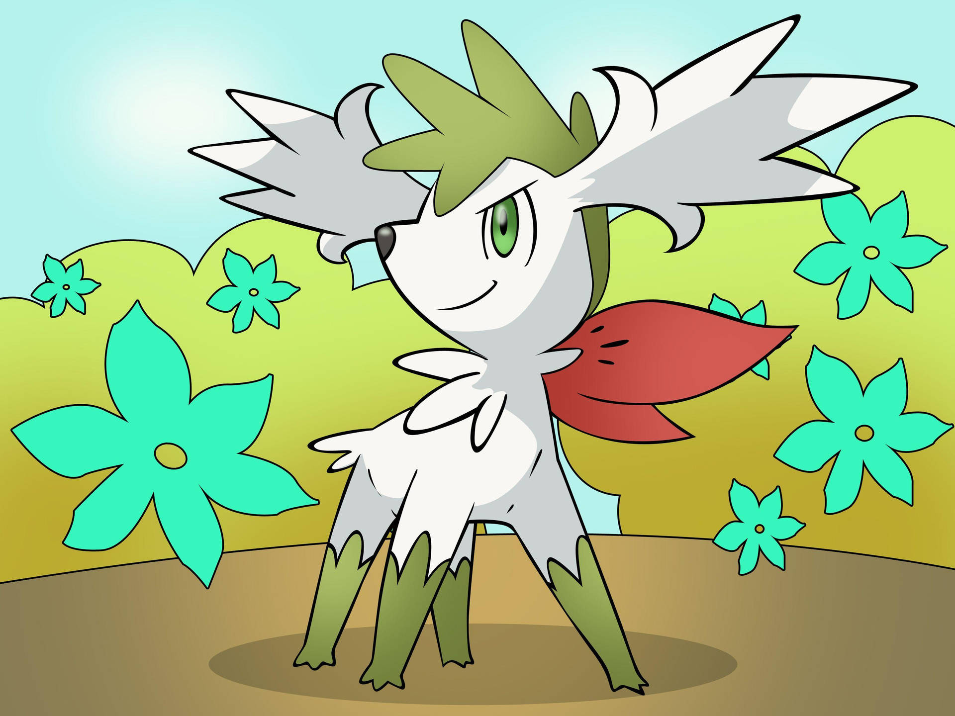 Shaymin Green Flowers